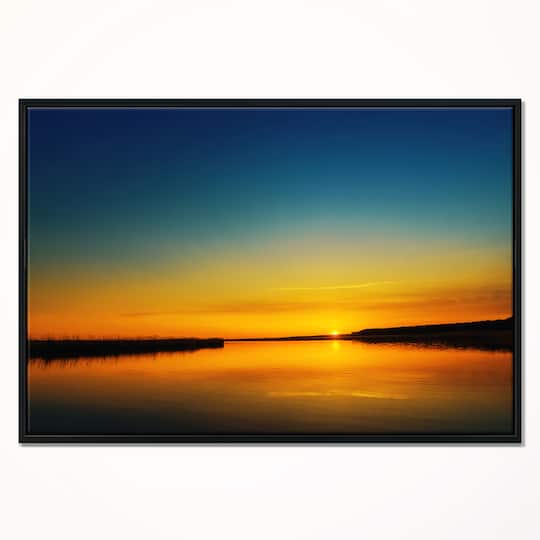 Designart - Orange Sunset Over River